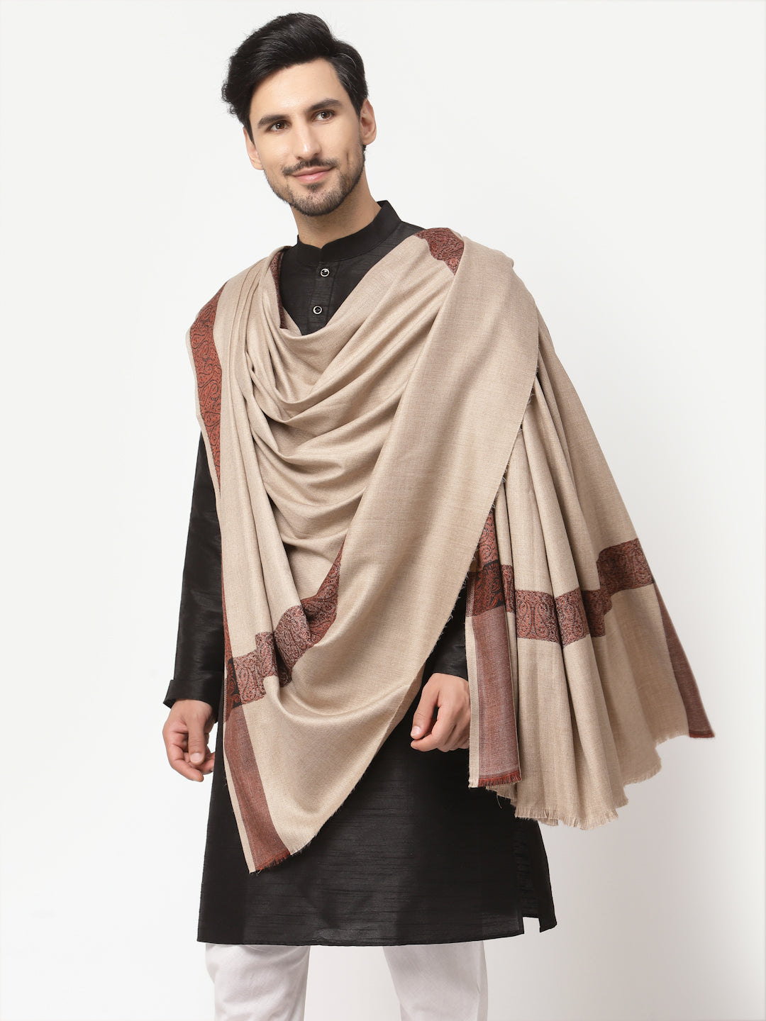 Men's Woven Border Woollen Lohi