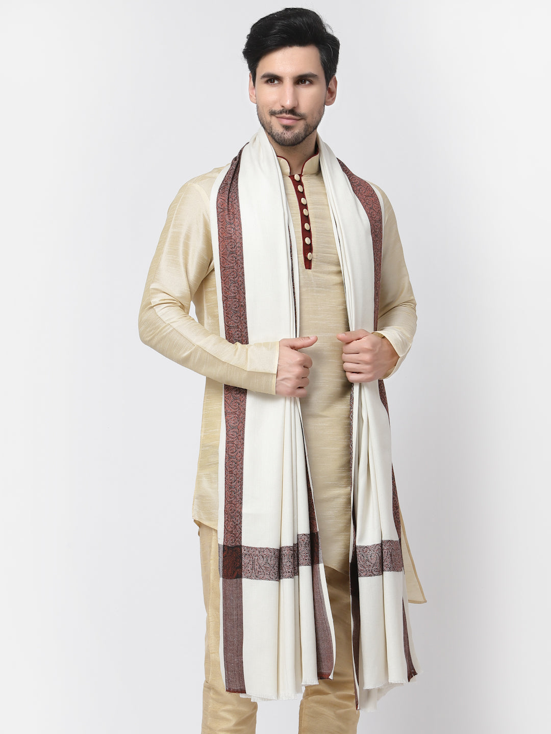 Men's Woven Border Woollen Lohi