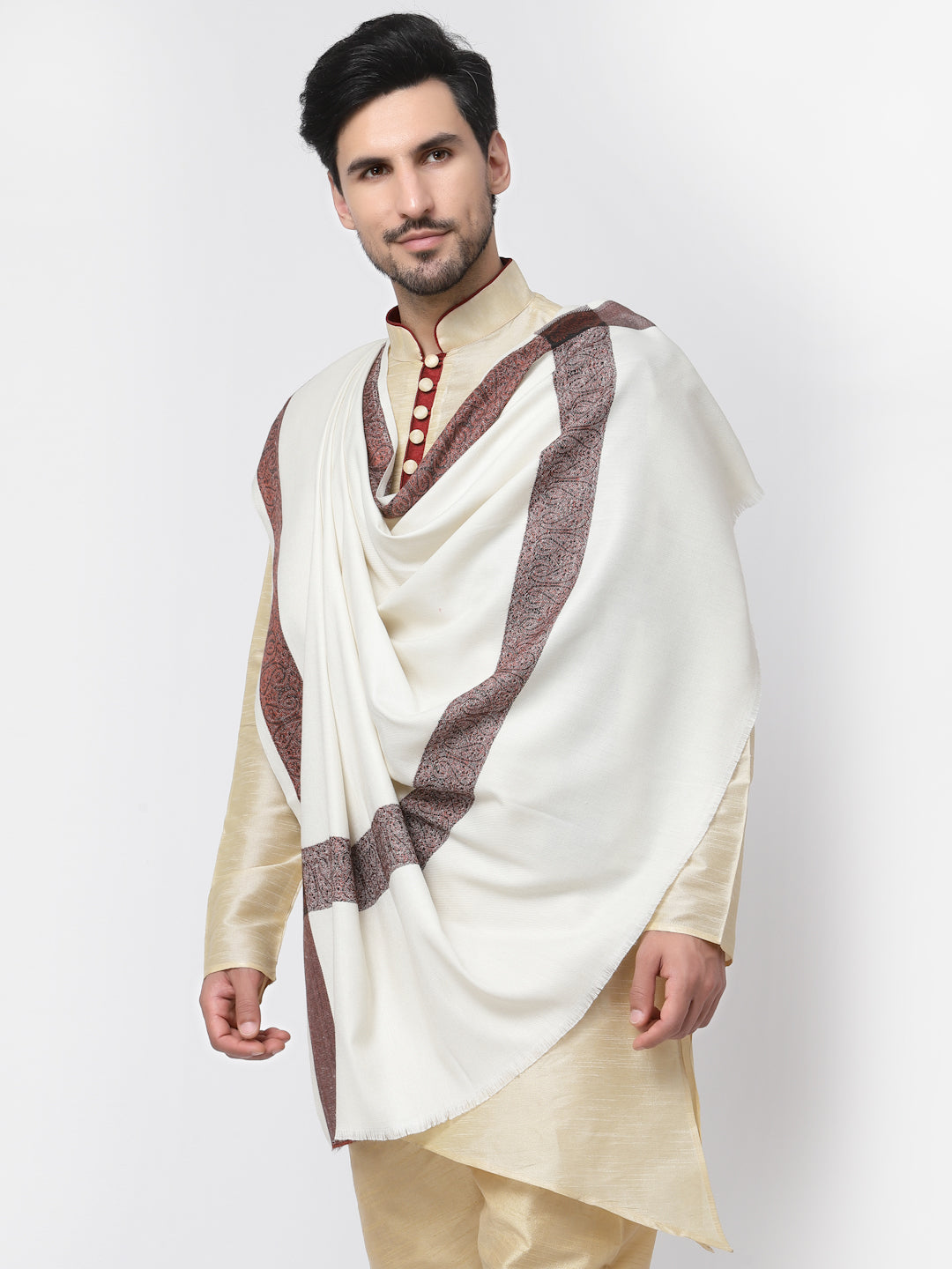 Men's Woven Border Woollen Lohi