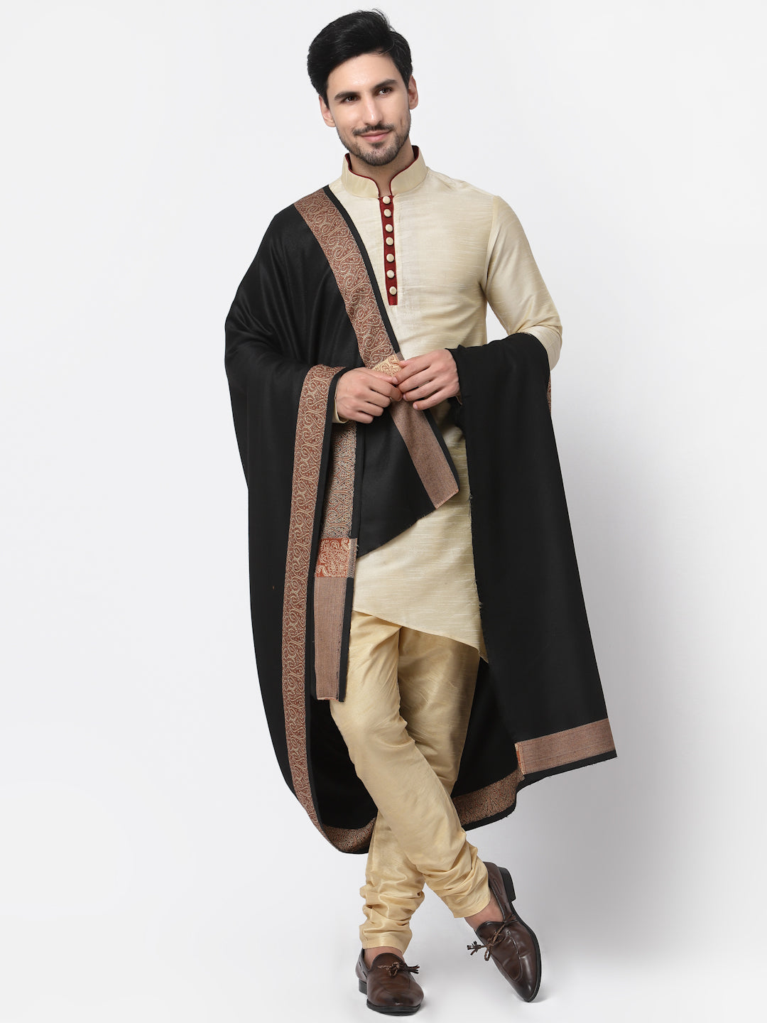 Men's Woven Border Woollen Lohi