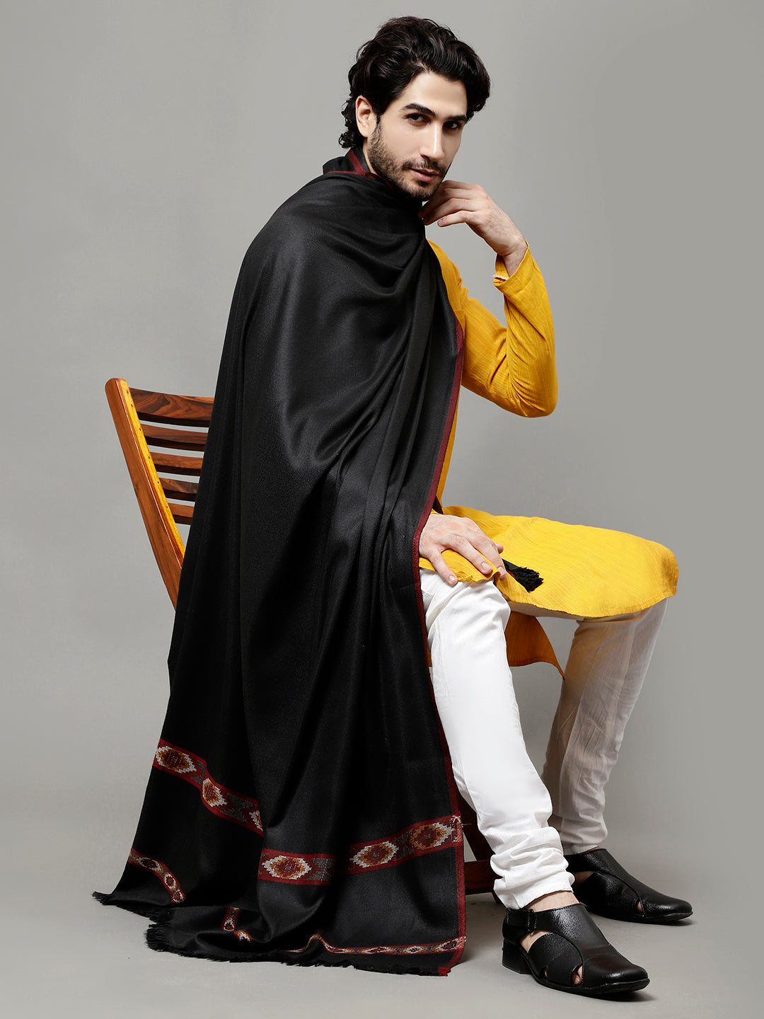 Kullu Design Wool Blend Shawl