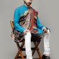 Weavers Villa Men's Acro Wool Blend Digital Print Design Woven Shawl