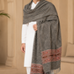 Weavers Villa Men's Kullu Border Woven Cashmilon Wool Gents Shawls, Muffler, Stoles for Men, 100cm x 200cm