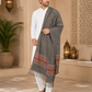 Weavers Villa Men's Kullu Border Woven Cashmilon Wool Gents Shawls, Muffler, Stoles for Men, 100cm x 200cm