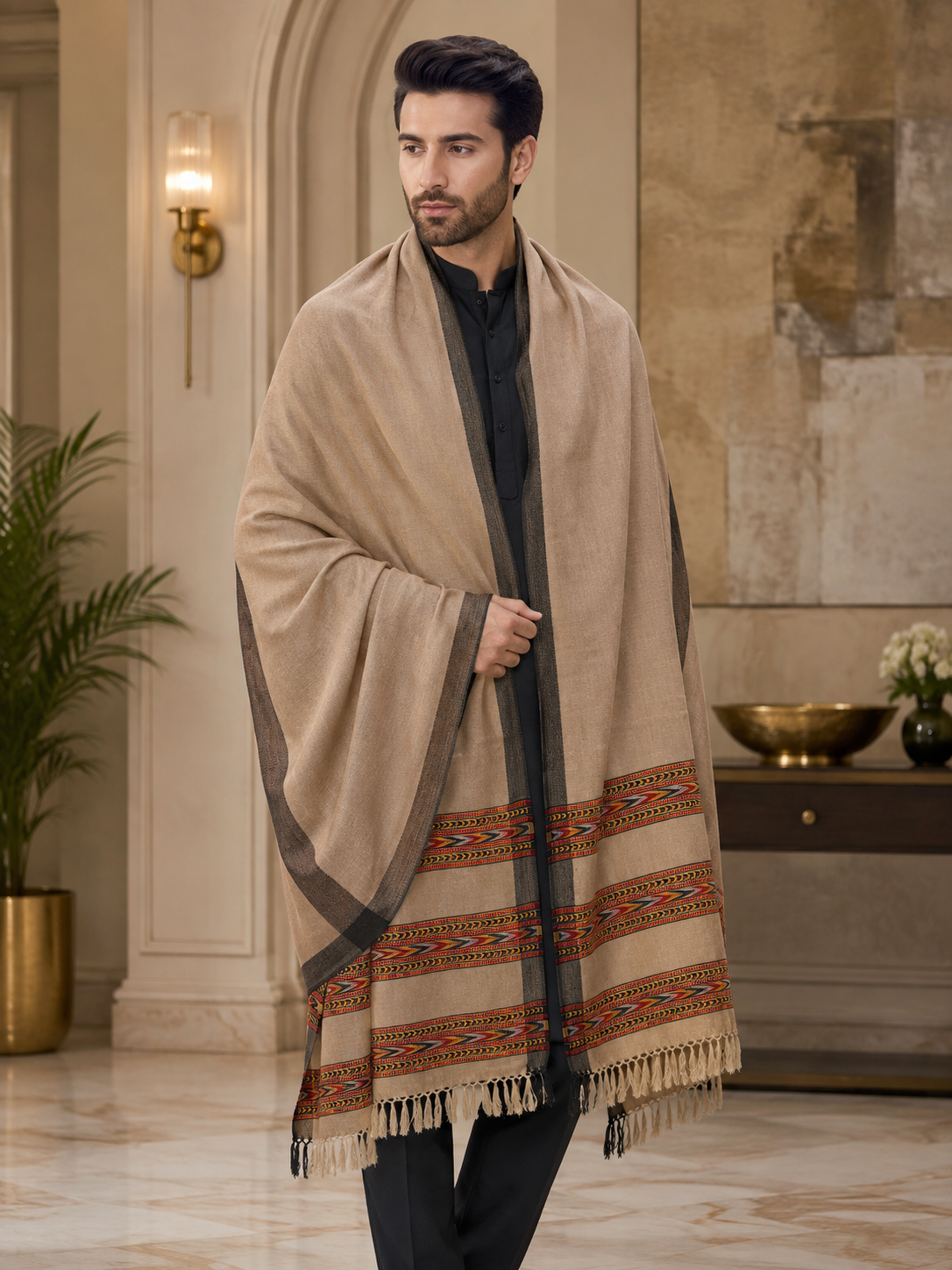Weavers Villa Men's Woolen Shawl