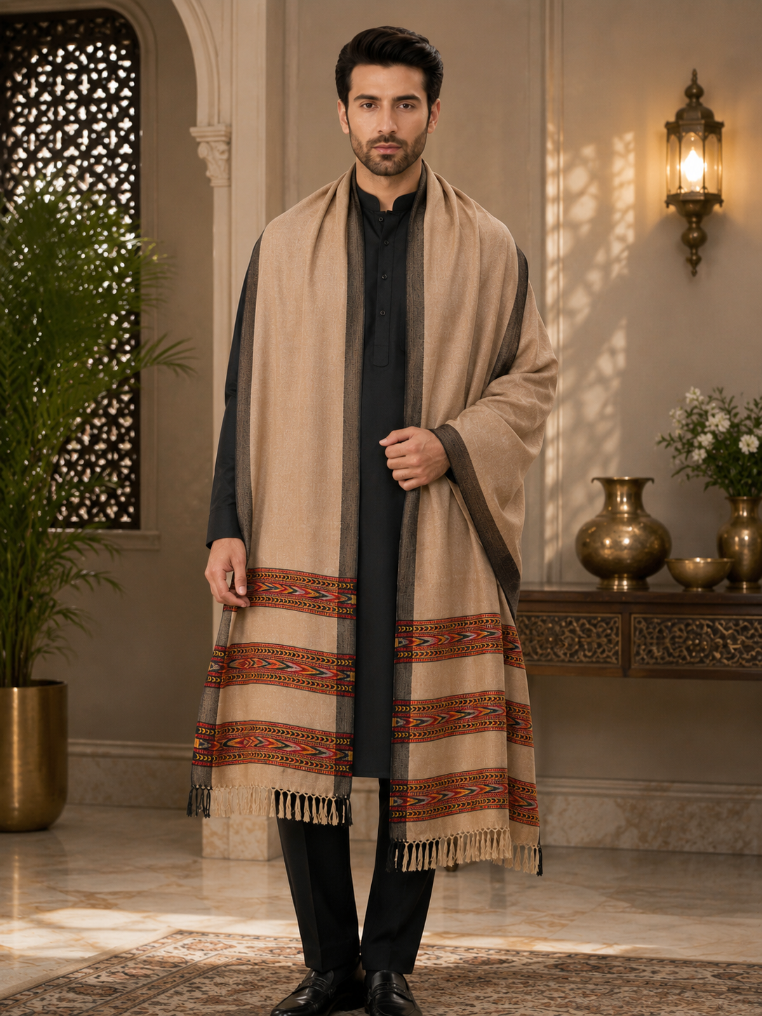 Weavers Villa Men's Woolen Shawl