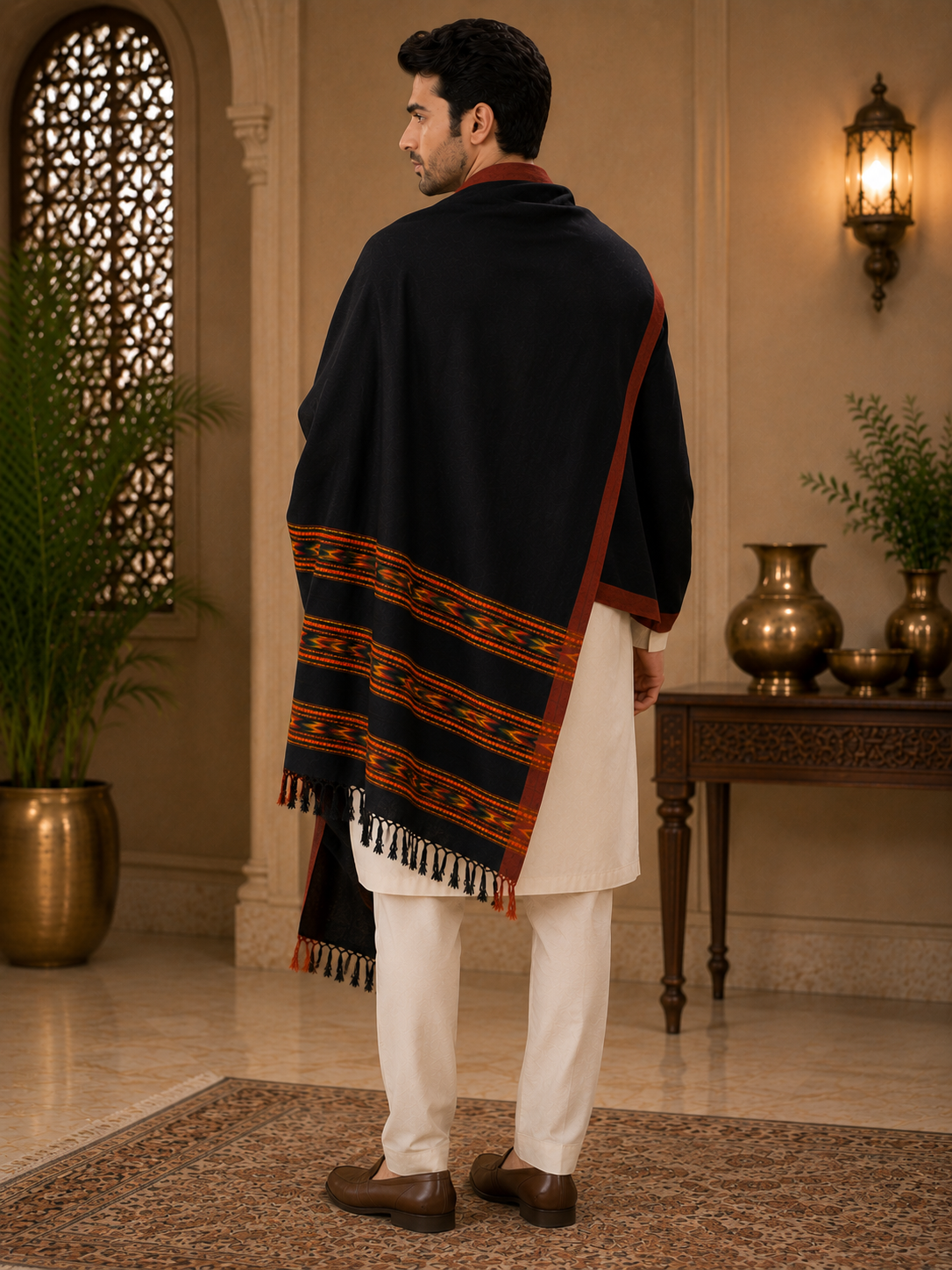 Weavers Villa Men's Woolen Shawl