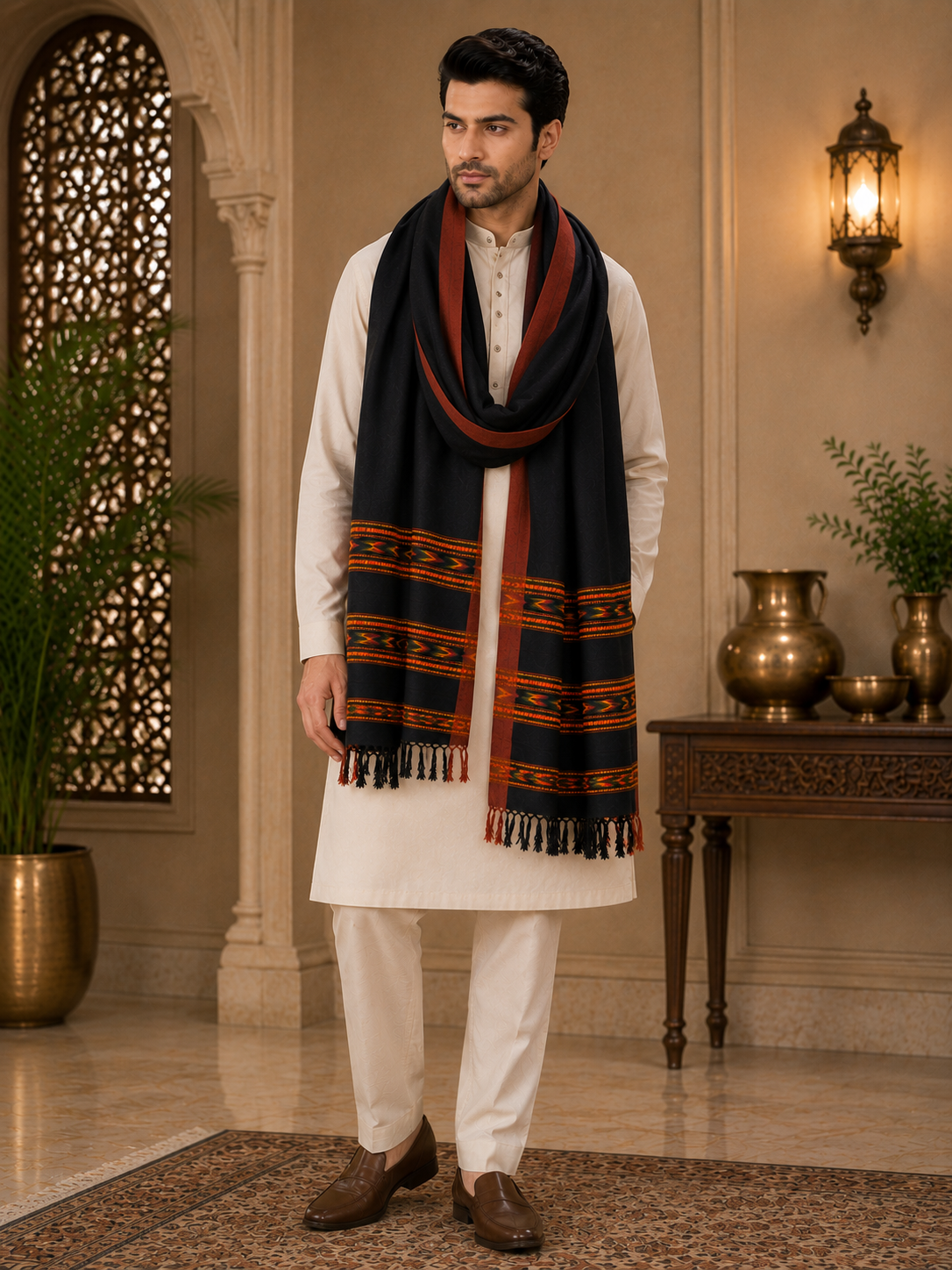 Weavers Villa Men's Woolen Shawl