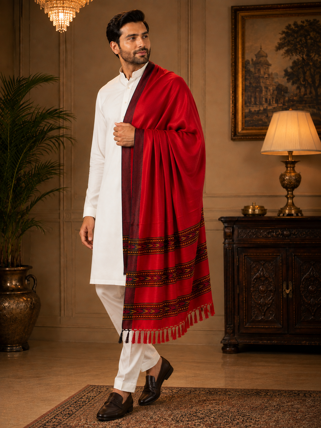 Weavers Villa Men's Woolen Shawl