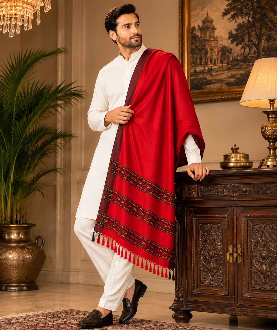 Weavers Villa Men's Woolen Shawl