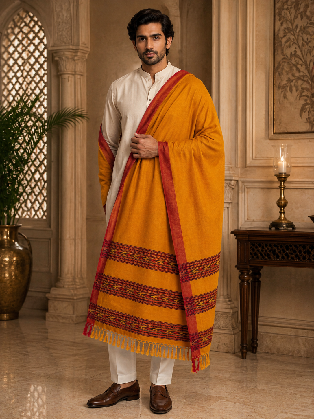 Weavers Villa Men's Woolen Shawl