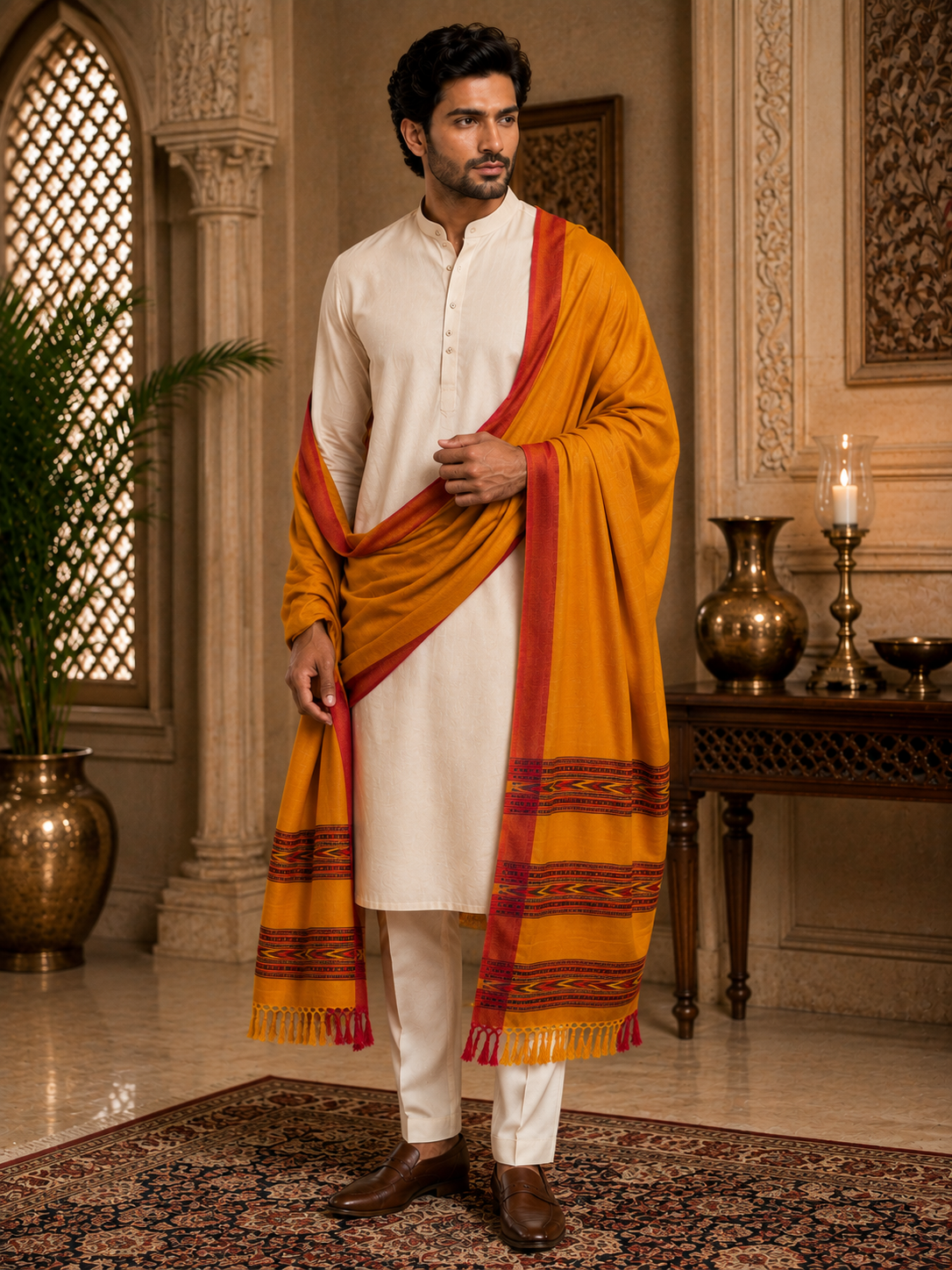 Weavers Villa Men's Woolen Shawl