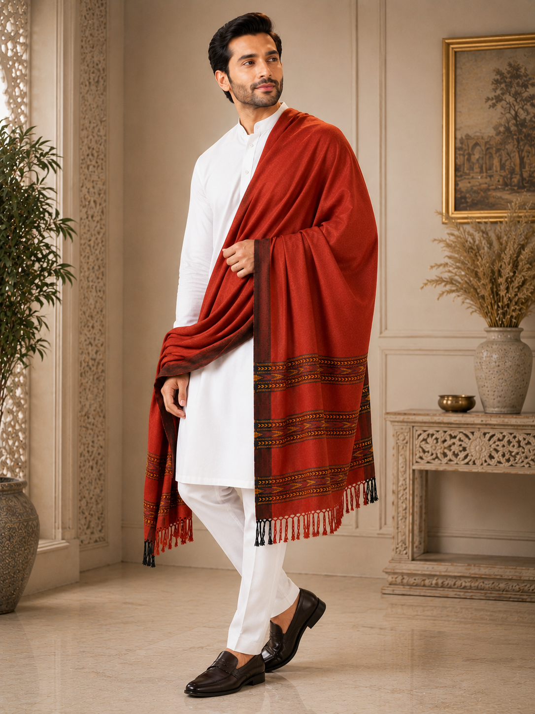 Weavers Villa Men's Woolen Shawl