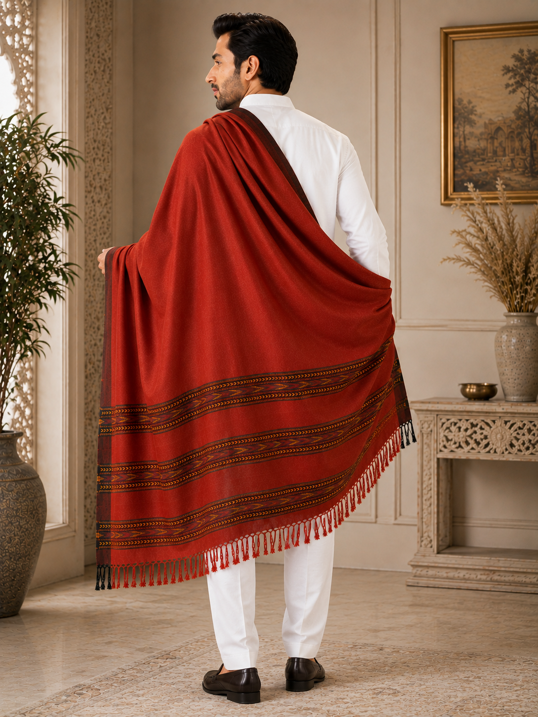 Weavers Villa Men's Woolen Shawl