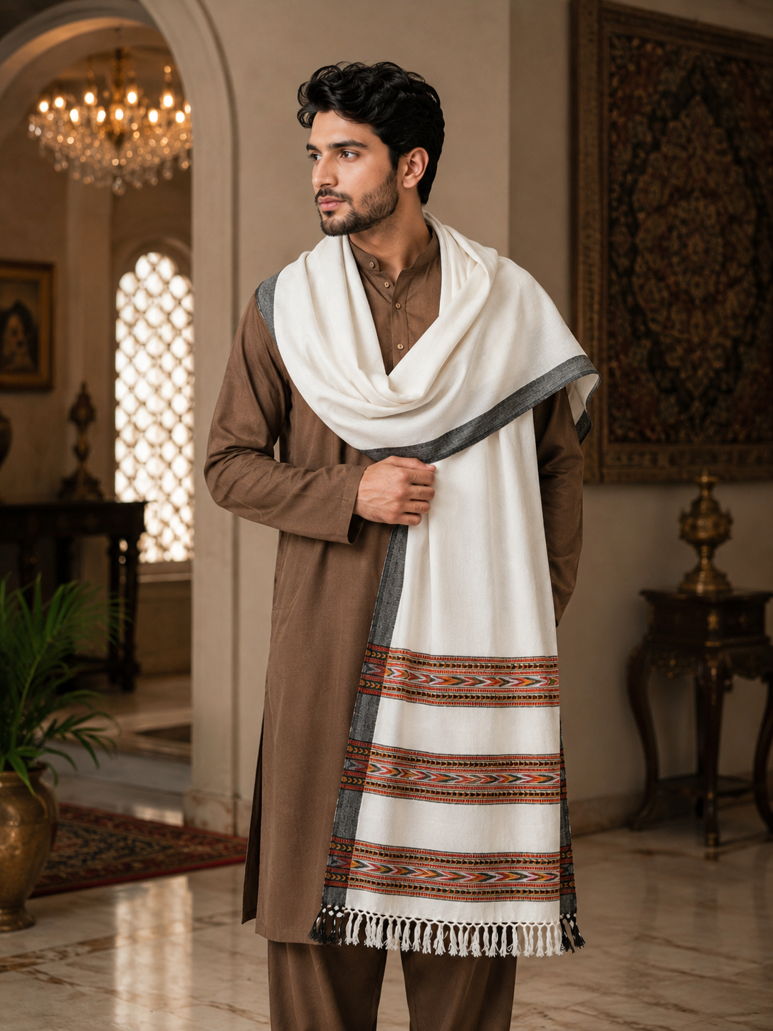 Weavers Villa Men's Woolen Shawl