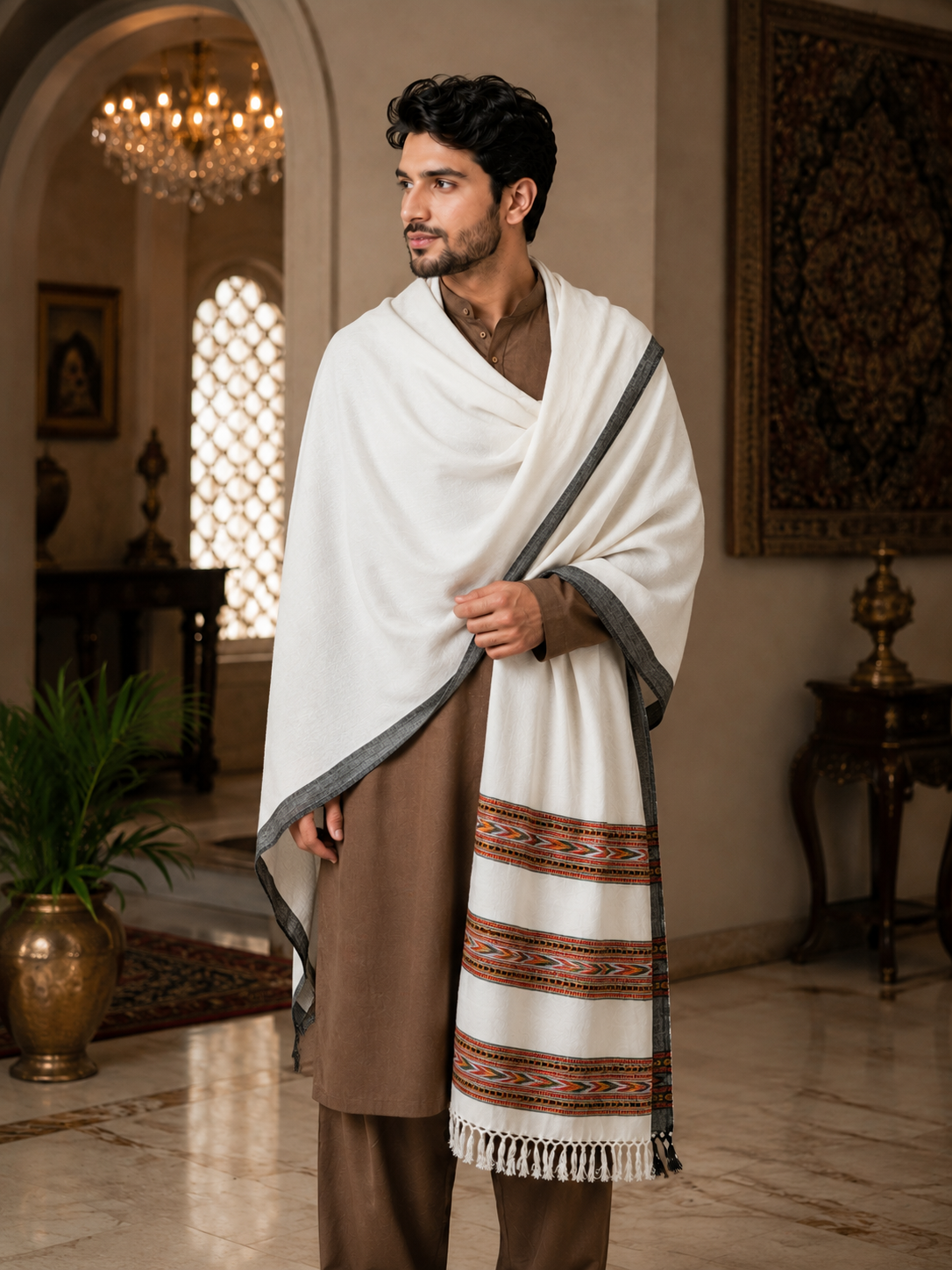 Weavers Villa Men's Woolen Shawl