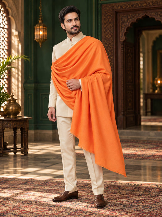 orange plain wool men's lohi in a royal heritage setting