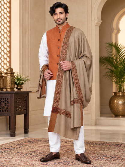 Men's Woven Border Woollen Lohi