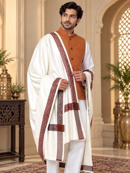 Men's Woven Border Woollen Lohi