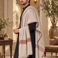 Weavers Villa Men's Poly Wool Kullu Border Lohi Shawl