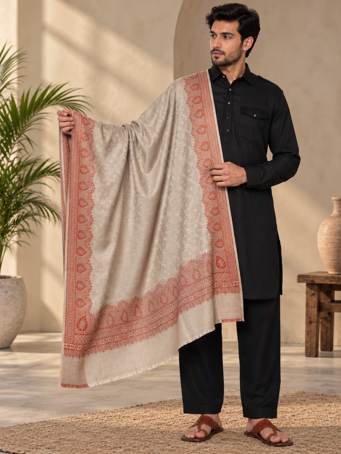 Weavers Villa Men's Woolen Lohi/Shawl,  112cm x 225cm