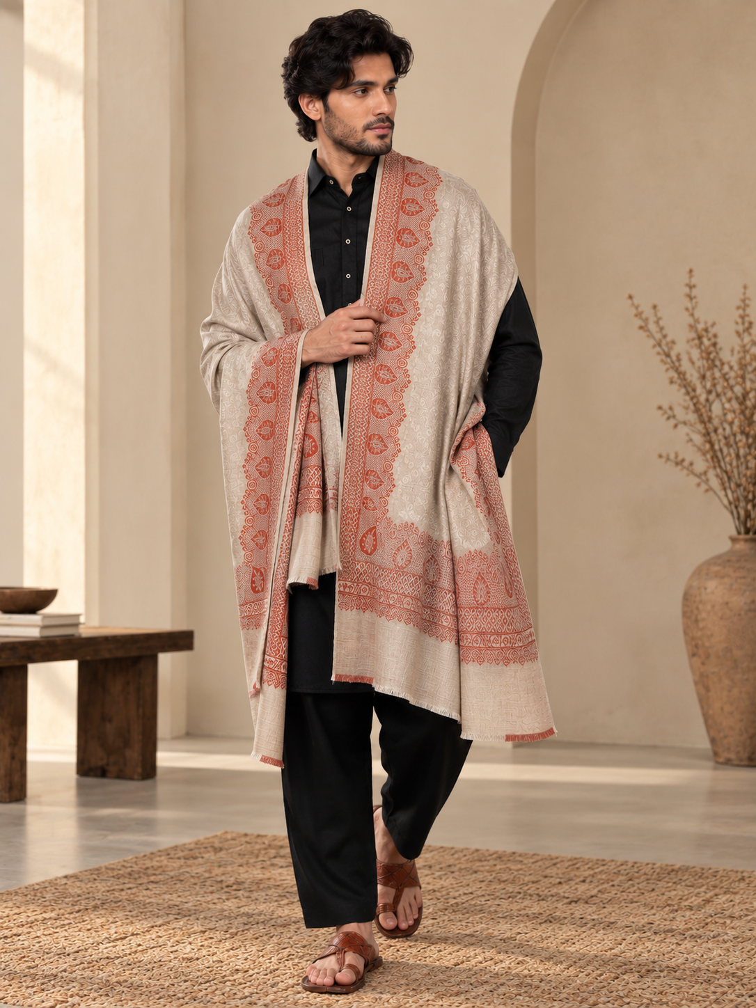 Weavers Villa Men's Woolen Lohi/Shawl,  112cm x 225cm