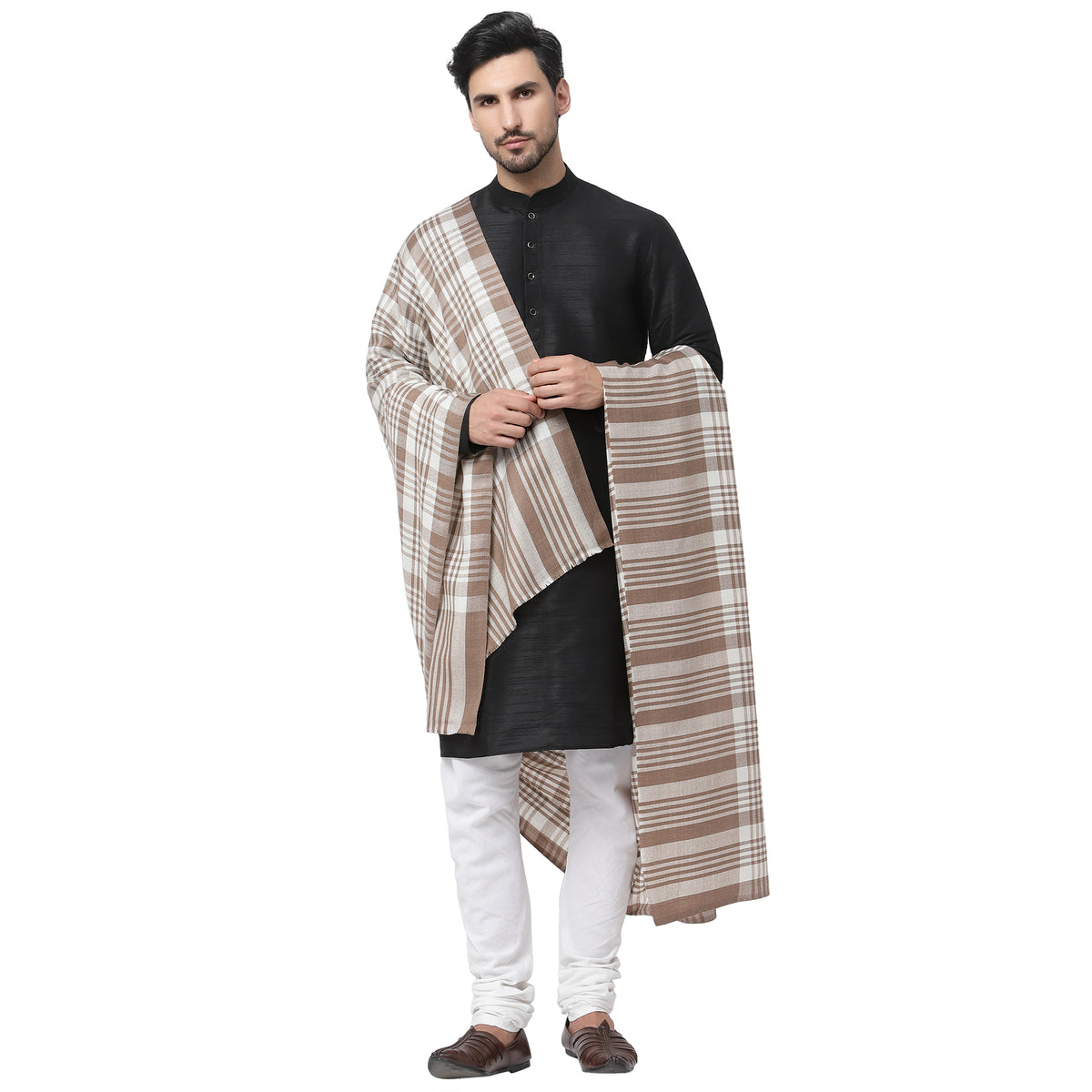 Men Woollen Checked Shawl