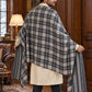Weavers Villa MS-CHECKS-CHARCOAL men's shawl styled on a premium model in a royal setting, view 3.