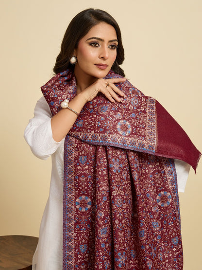 Weavers Villa Women’s Wool Blend Shawl – Lightweight, Warm & Stylish, 100 × 200 CM