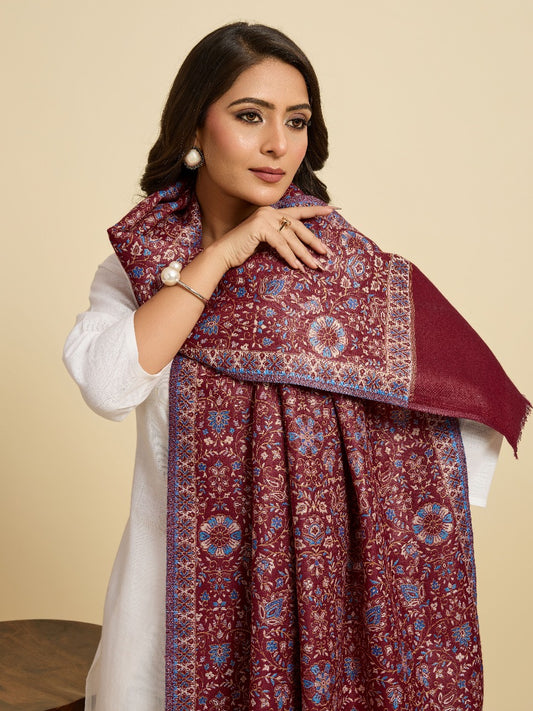 Weavers Villa Women’s Wool Blend Shawl – Lightweight, Warm & Stylish, 100 × 200 CM