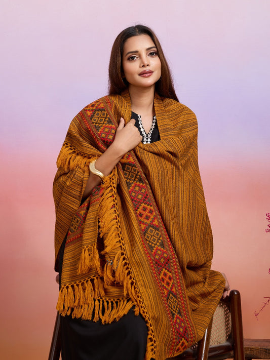 Weavers Villa Women's Kullu Design Woven Shawl