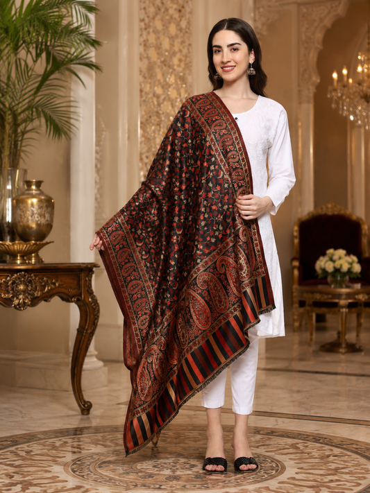 Weavers Villa Women’s Wool Blend Shawl – Lightweight, Warm & Stylish, 100 × 200 CM