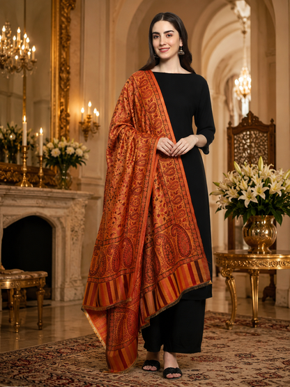 Weavers Villa Women’s Wool Blend Shawl – Lightweight, Warm & Stylish, 100 × 200 CM