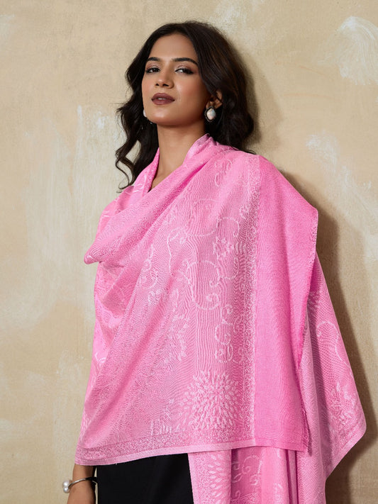 Weavers Villa Women's Viscose Stole – Soft Lightweight Self Design Stole Shawl Wrap Dupatta Scarf for All Seasons, Sun Protection, 70cm x 200cm