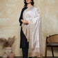 Weavers Villa Women's Viscose Stole – Soft Lightweight Intricate Border Design Stole Shawl Wrap Dupatta Scarf for All Seasons, Sun Protection for girls, 70cm x 200cm