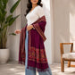Women Jacquard Pashmina Feel Stole | Floral Border Design | Soft Winter Shawl with Tassels | College wear stoles, Travel wrap for Girls/Ladies