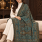 Weavers Villa Ornate Paisley Woven Stole with Elegant Border For Women Soft & Cozy, Lightweight Warmth, Versatile Festive Styling, Reversible Shawl, Viscose Shawl