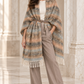 Weavers Villa Abstract Striped Woven Shawl with Fringe Finish For Women Soft Textured Feel, Lightweight Comfort , Easy Layering, Versatile Everyday Styling
