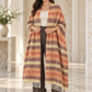 Weavers Villa Abstract Striped Woven Shawl with Fringe Finish For Women Soft Textured Feel, Lightweight Comfort , Easy Layering, Versatile Everyday Styling