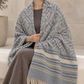 Weavers Villa Geometric Diamond Woven Shawl with Striped Border and Fringe For Women Soft Textured Feel, Lightweight Comfort , Easy Layering, Versatile Everyday Styling