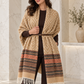 Weavers Villa Geometric Diamond Woven Shawl with Striped Border and Fringe For Women Soft Textured Feel, Lightweight Comfort , Easy Layering, Versatile Everyday Styling