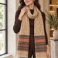 Weavers Villa Geometric Diamond Woven Shawl with Striped Border and Fringe For Women Soft Textured Feel, Lightweight Comfort , Easy Layering, Versatile Everyday Styling