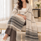 Weavers Villa Minimal Striped Woven Shawl with Fringe Finish For Women Soft Textured Feel, Lightweight Comfort , Easy Layering, Versatile Everyday Styling