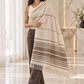 Weavers Villa Minimal Striped Woven Shawl with Fringe Finish For Women Soft Textured Feel, Lightweight Comfort , Easy Layering, Versatile Everyday Styling