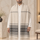Weavers Villa Minimal Striped Woven Shawl with Fringe Finish For Men Soft Textured Feel, Lightweight Comfort , Easy Layering, Versatile Everyday Styling