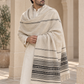 Weavers Villa Minimal Striped Woven Shawl with Fringe Finish For Men Soft Textured Feel, Lightweight Comfort , Easy Layering, Versatile Everyday Styling