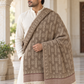 Elegant Woven Shawl with Floral Border and Fringe Finish For Men Soft Textured Feel, Lightweight Comfort , Easy Layering, Versatile Everyday Styling