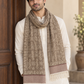 Elegant Woven Shawl with Floral Border and Fringe Finish For Men Soft Textured Feel, Lightweight Comfort , Easy Layering, Versatile Everyday Styling