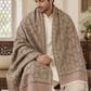 Elegant Woven Shawl with Floral Border and Fringe Finish For Men Soft Textured Feel, Lightweight Comfort , Easy Layering, Versatile Everyday Styling
