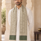 Elegant Woven Shawl with Floral Border and Fringe Finish For Men Soft Textured Feel, Lightweight Comfort , Easy Layering, Versatile Everyday Styling